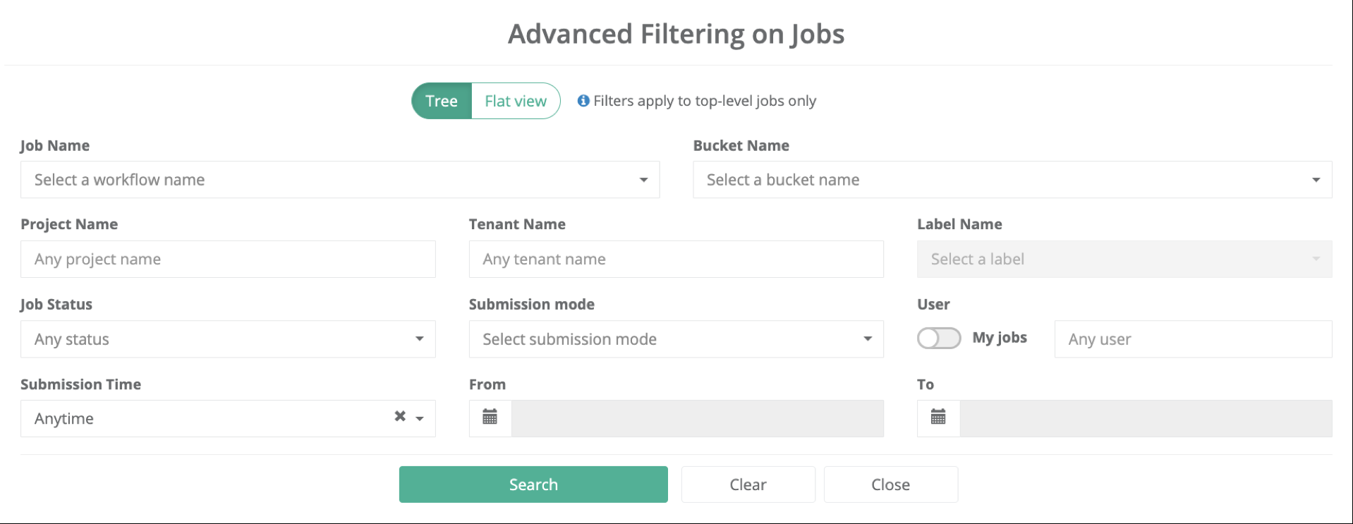 advanced job filtering