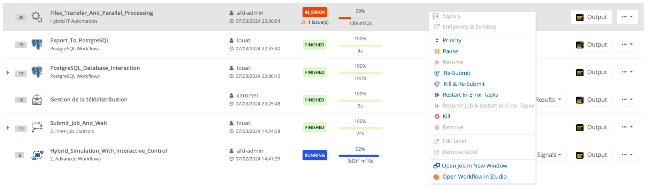 workflow execution